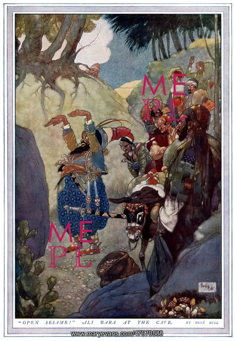 : Ali Baba at the Cave by Rene Bull : Ali Baba at the Cave by Rene Bull