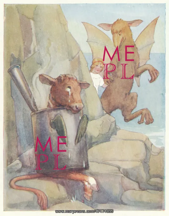 : Alice and the Gryphon finding the Mock Turtle : Alice and the Gryphon finding the Mock Turtle
