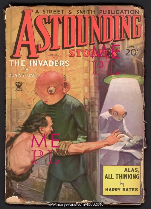 : Alien abduction on cover of Astounding Stories : Alien abduction on cover of Astounding Stories