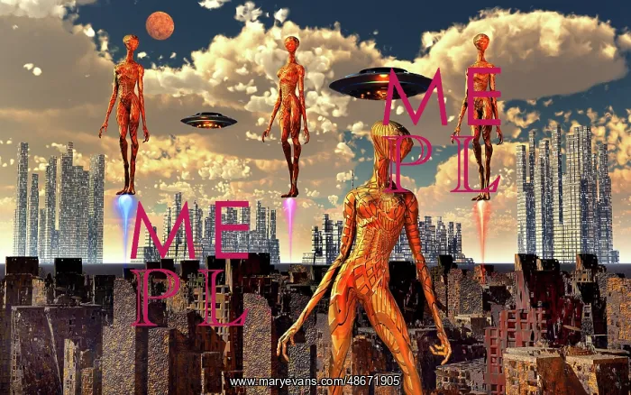 : Alien beings using jet boots to travel around : Alien beings using jet boots to travel around