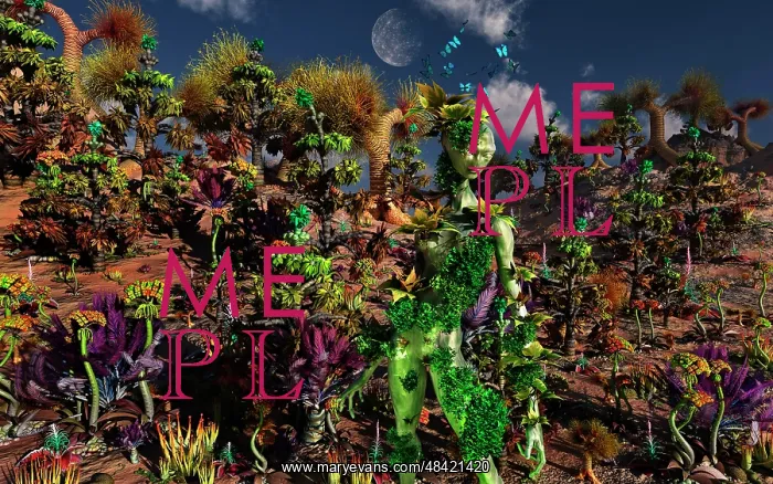 : An alien being blending into the colorful environment : An alien being blending into the colorful environment