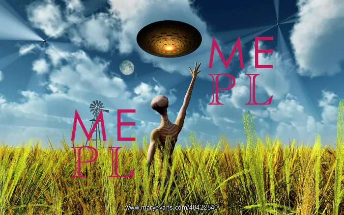 : An alien being directing its spacecraft to make crop circles : An alien being directing its spacecraft to make crop circles