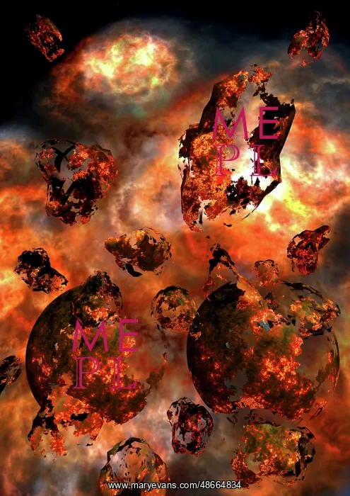 : Two alien exoplanets colliding into each other : Two alien exoplanets colliding into each other