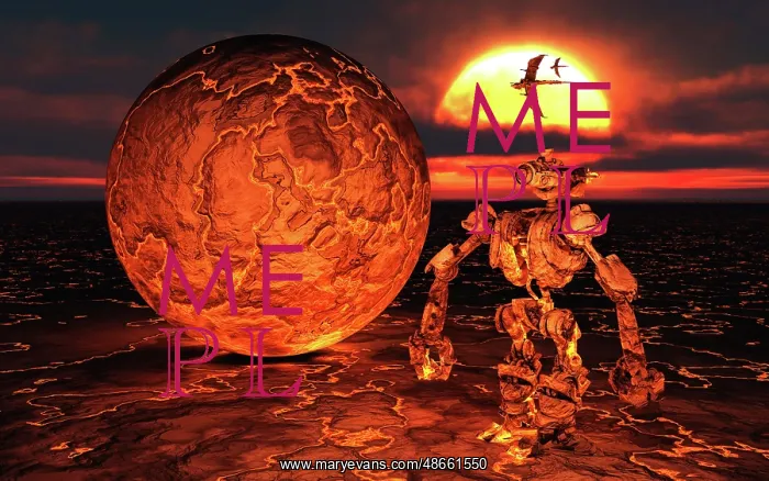 : An alien giant robot making the beginnings of a planet : An alien giant robot making the beginnings of a planet