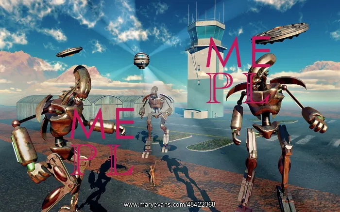 : An alien being with giant robots at the Area 51 top secret ? : An alien being with giant robots at the Area 51 top secret ?