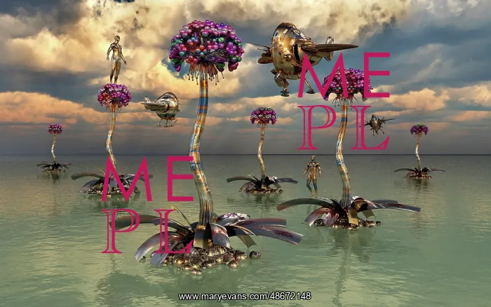 : Alien humanoid beings using harvesters to collect : Alien humanoid beings using harvesters to collect