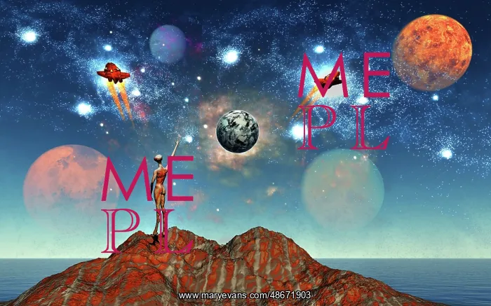 : An alien being looking up into the sky observing : An alien being looking up into the sky observing