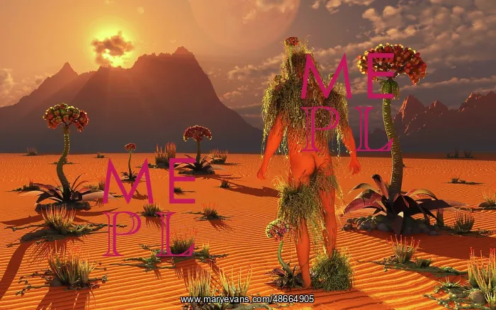 : An alien being looking over and taking care of its garden : An alien being looking over and taking care of its garden
