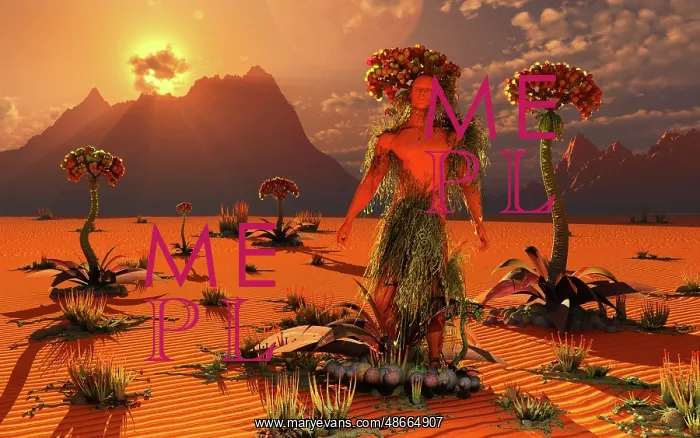 : An alien being looking over and taking care of its garden : An alien being looking over and taking care of its garden