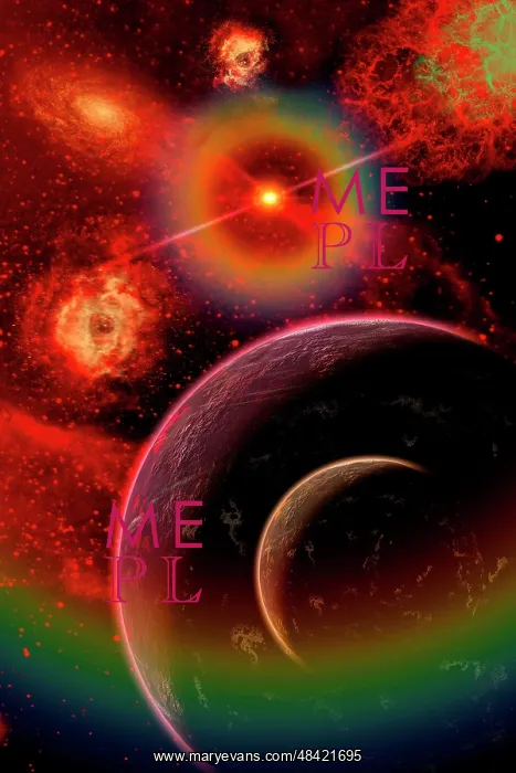 : An alien planet and its moon illuminated : An alien planet and its moon illuminated