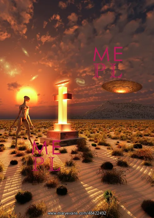 : An alien returning to the famous crash site in Roswell, New : An alien returning to the famous crash site in Roswell, New