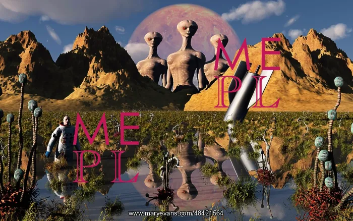 : Aliens watch an astronaut who has escaped from his crashed ? : Aliens watch an astronaut who has escaped from his crashed ?