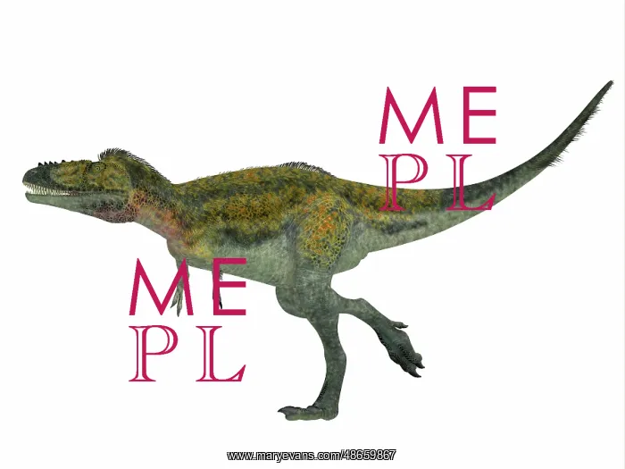 : Alioramus dinosaur, side profile : Alioramus dinosaur, side profile