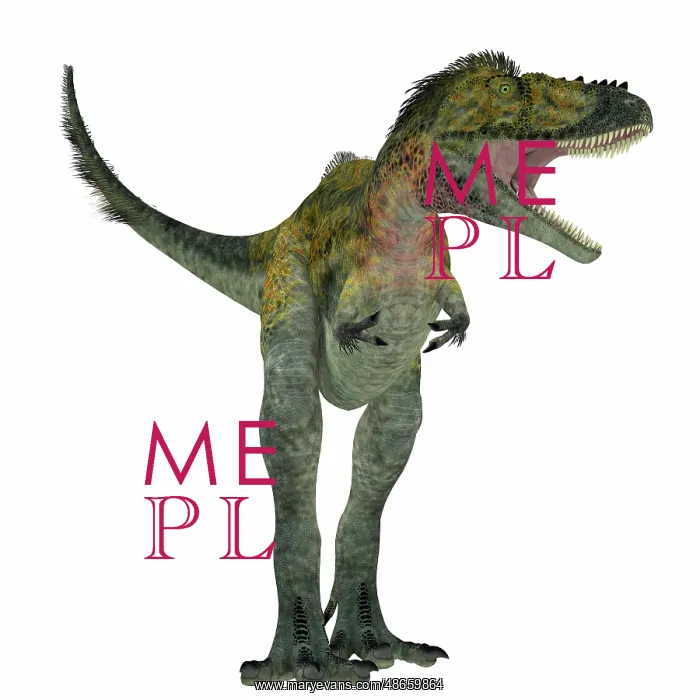 : Alioramus dinosaur, front view : Alioramus dinosaur, front view