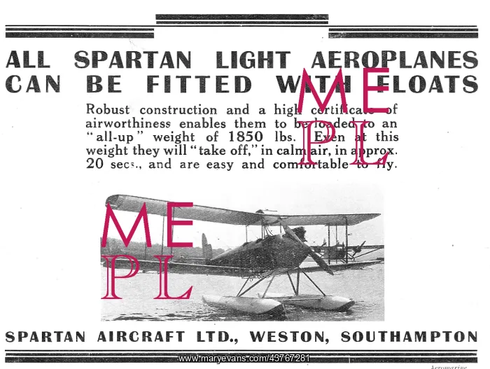 : All Simmonds Spartan Aircraft Can Be Fitted With Floats : All Simmonds Spartan Aircraft Can Be Fitted With Floats