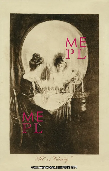 : All is Vanity - optical illusion - woman at dressing table : All is Vanity - optical illusion - woman at dressing table