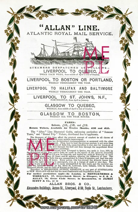  : Allan Line Timetable