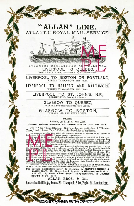 : Allan Line Timetable