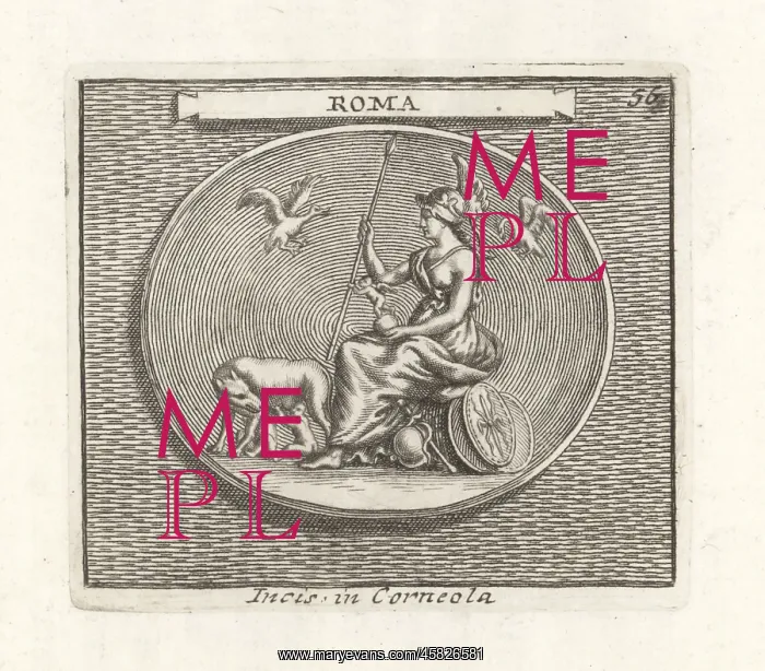 : Allegorical figure of Rome with Romulus and Remus : Allegorical figure of Rome with Romulus and Remus