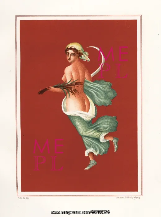 : Allegorical figure of summer with sickle and wheat : Allegorical figure of summer with sickle and wheat