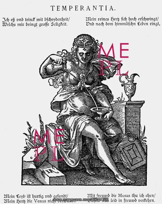 : allegories, virtues, Temperance (Temperantia) : allegories, virtues, Temperance (Temperantia)