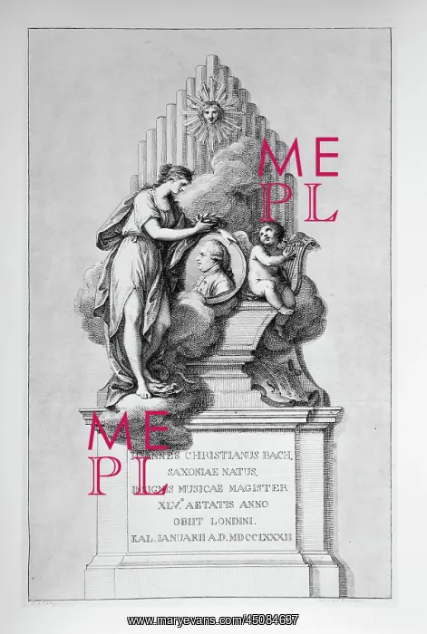 : Allegory of J C Bach, engraving : Allegory of J C Bach, engraving