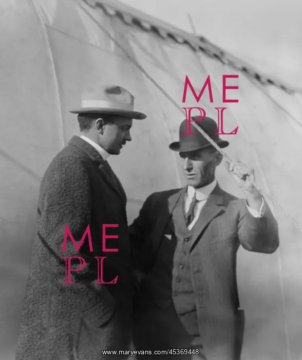 : Allen Ryan and Wilbur Wright in discussion : Allen Ryan and Wilbur Wright in discussion