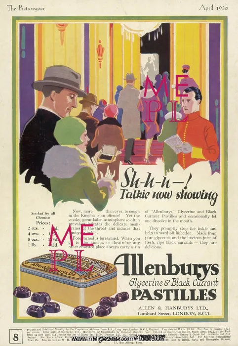 : Allenbury's Pastilles Advertisement : Allenbury's Pastilles Advertisement