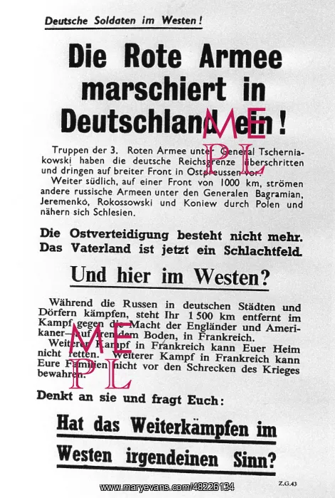 : Allied leaflet during the fights in Normandy, 1944 : Allied leaflet during the fights in Normandy, 1944