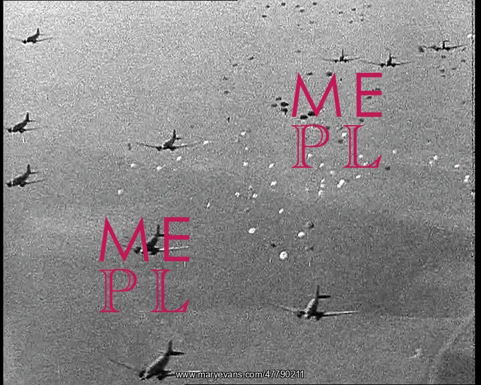 : Allied Paratroopers Dropping From Transport : Allied Paratroopers Dropping From Transport