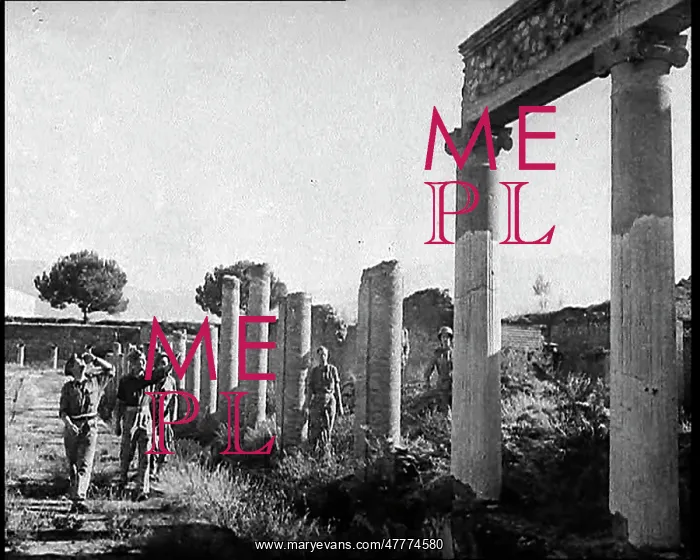 : Allied Soldiers Exploring the Ruins of Pompeii : Allied Soldiers Exploring the Ruins of Pompeii