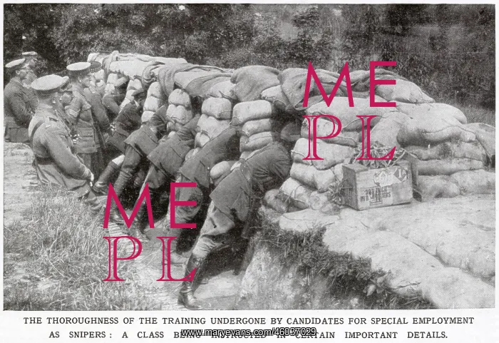 : Allied soldiers undergoing training as snipers 1916 : Allied soldiers undergoing training as snipers 1916