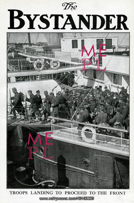 : Allied troops landing for the Western Front, WW1 : Allied troops landing for the Western Front, WW1