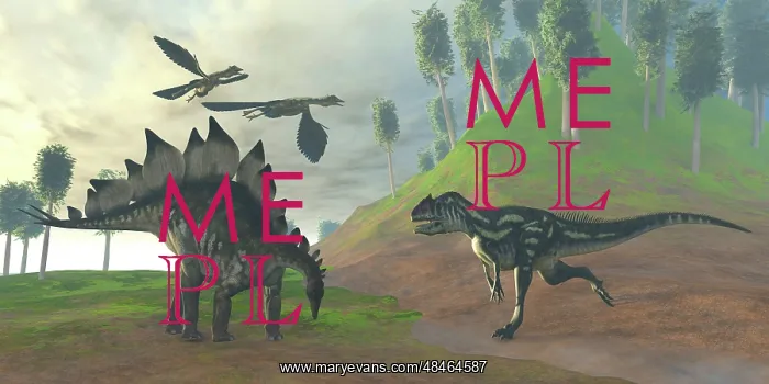 : An Allosaurus attacks an unaware Stegosaurus dinosaur : An Allosaurus attacks an unaware Stegosaurus dinosaur