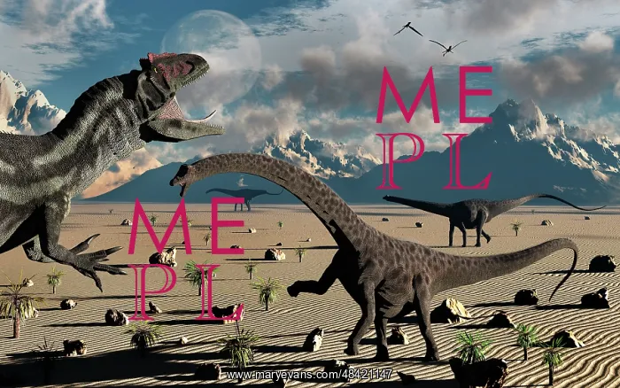  : An Allosaurus confronts a small group of Diplodocus ?
