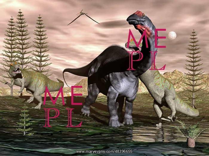 : Allosaurus dinosaurs attacking an Apatosaurus : Allosaurus dinosaurs attacking an Apatosaurus