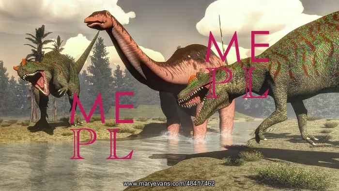 : Two Allosaurus dinosaurs attacking a large Apatosaurus : Two Allosaurus dinosaurs attacking a large Apatosaurus