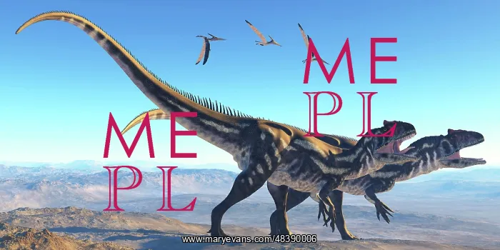 : Two Allosaurus dinosaurs look for prey on a high mountain : Two Allosaurus dinosaurs look for prey on a high mountain
