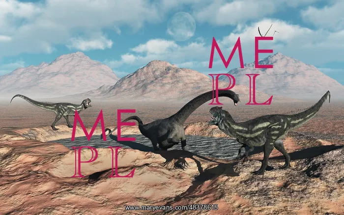 : Allosaurus dinosaurs stalk a Diplodocus trapped in a mud pit : Allosaurus dinosaurs stalk a Diplodocus trapped in a mud pit