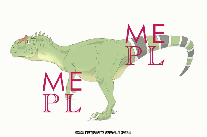 : Allosaurus pencil drawing with digital color : Allosaurus pencil drawing with digital color