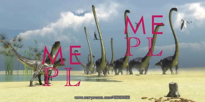 : Two Allosaurus predators prepare for an attack on a herd of : Two Allosaurus predators prepare for an attack on a herd of