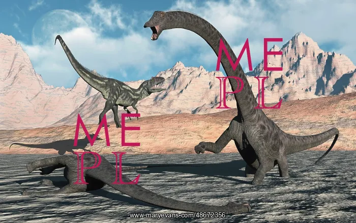 : An Allosaurus waits for its chance to attack a : An Allosaurus waits for its chance to attack a