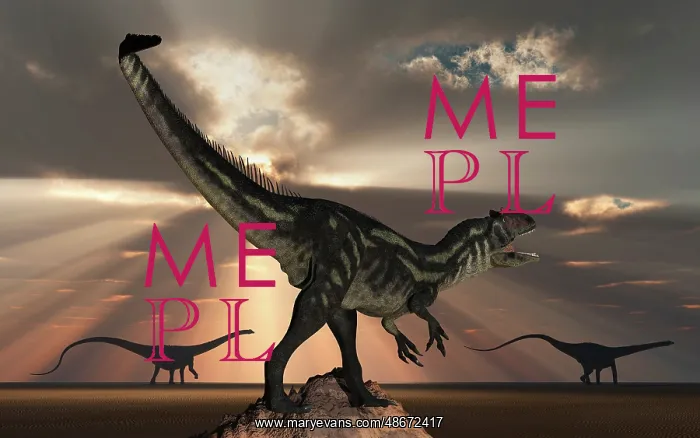: An Allosaurus watching a pair of large Diplodocus : An Allosaurus watching a pair of large Diplodocus