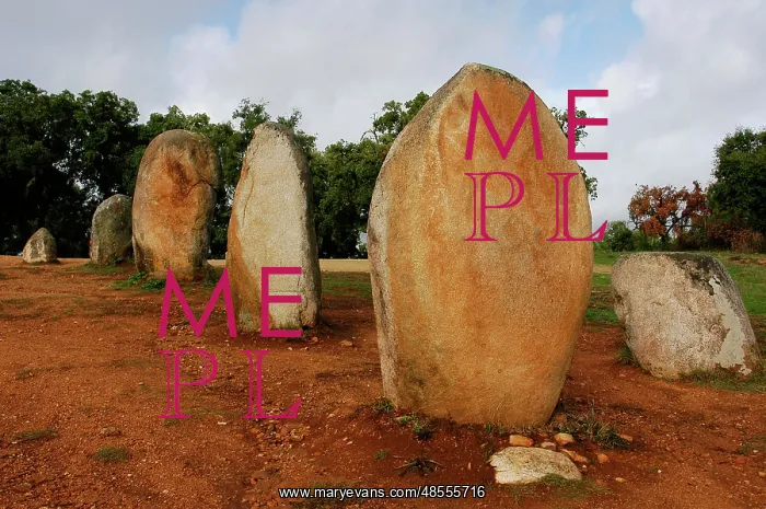 : Almendres Cromlech. Megalithic complex. Neolithic. Near Evor : Almendres Cromlech. Megalithic complex. Neolithic. Near Evor