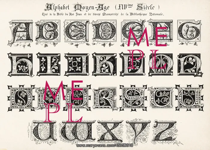  : Alphabet of decorative initial letters taken from