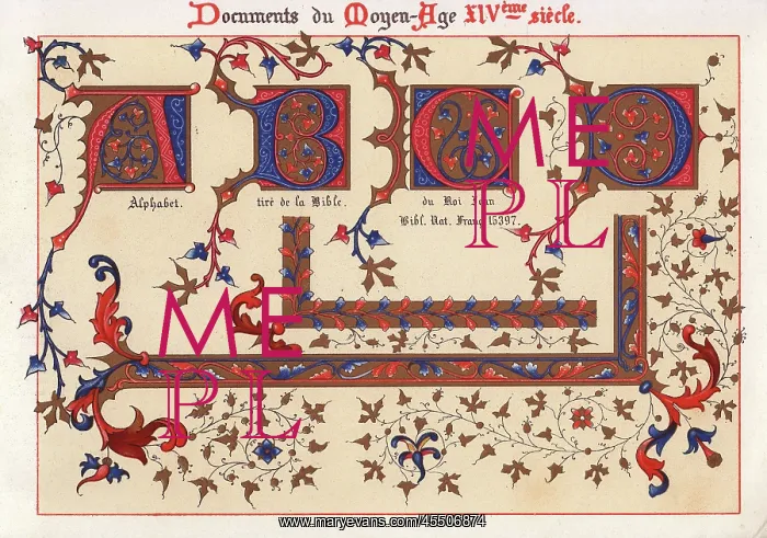 : Alphabet from the illuminated Bible of King John : Alphabet from the illuminated Bible of King John