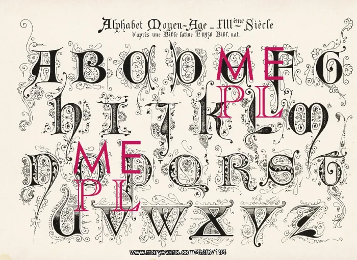 : Alphabet of initial letters from a Latin Bible : Alphabet of initial letters from a Latin Bible