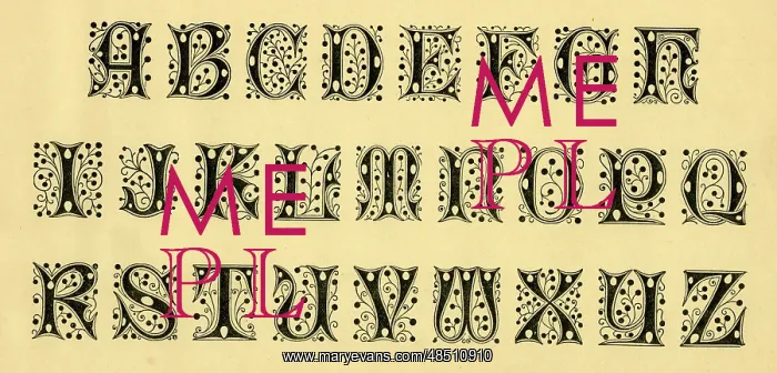  : Alphabet initials, ornate upper case A-Z