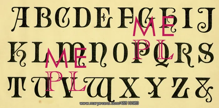  : Alphabet initials, upper case A-Z