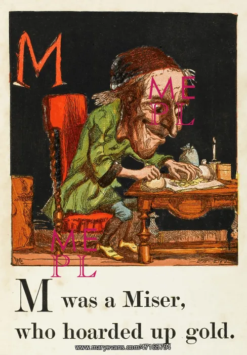  : ALPHABET / M FOR MISER